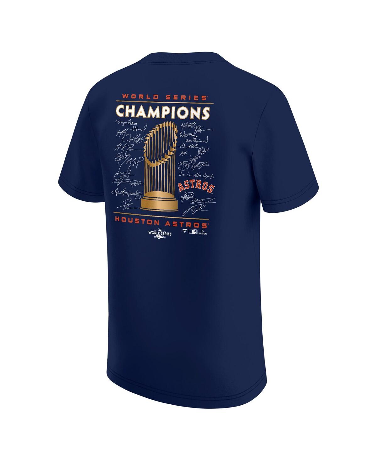 Shop Fanatics Big Boys  Navy Houston Astros 2022 World Series Champions Signature Roster T-shirt