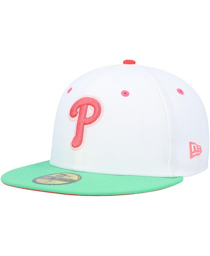 New Era Men's White, Green Philadelphia Phillies 2008 World Series Watermelon Lolli 59FIFTY