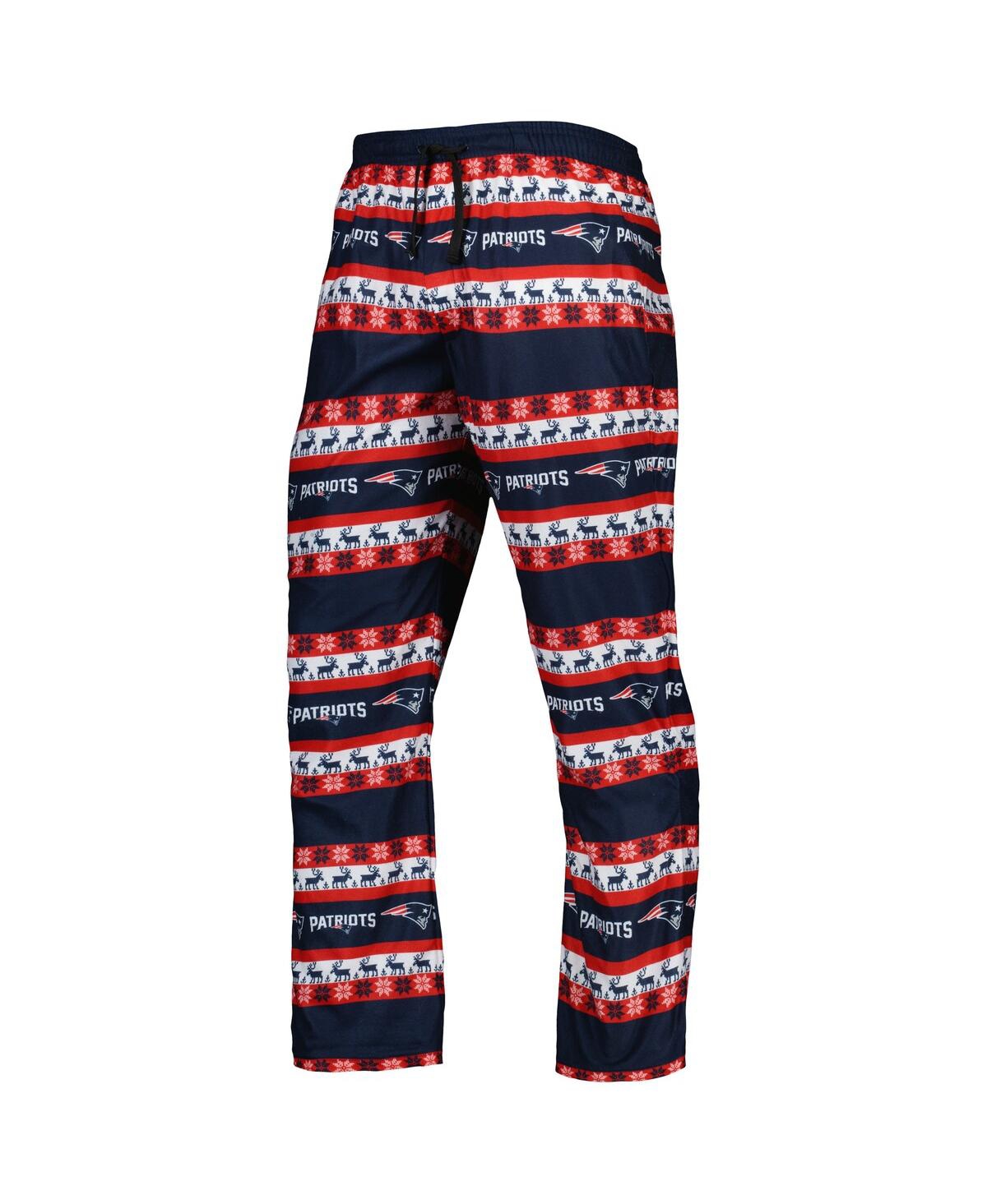 Shop Foco Men's  Navy New England Patriots Team Ugly Pajama Set