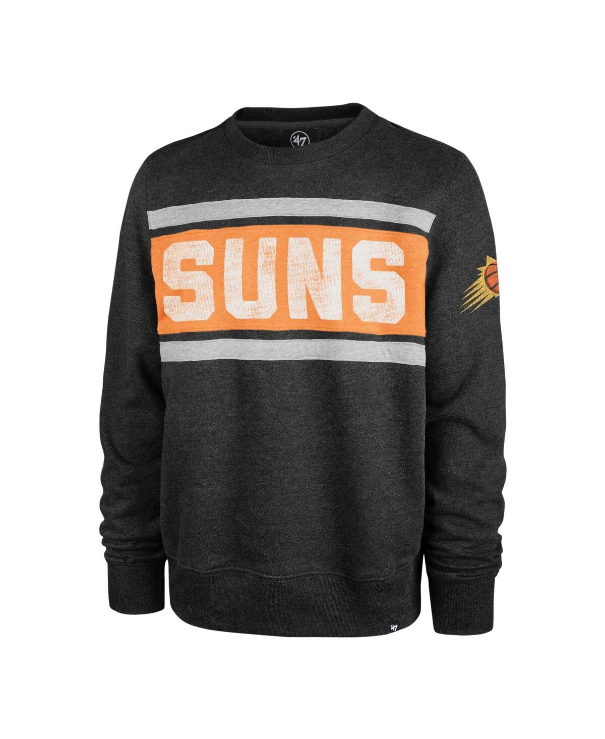 Shop 47 Brand Men's ' Heather Black Phoenix Suns Tribeca Emerson Pullover Sweatshirt In Heathered Black