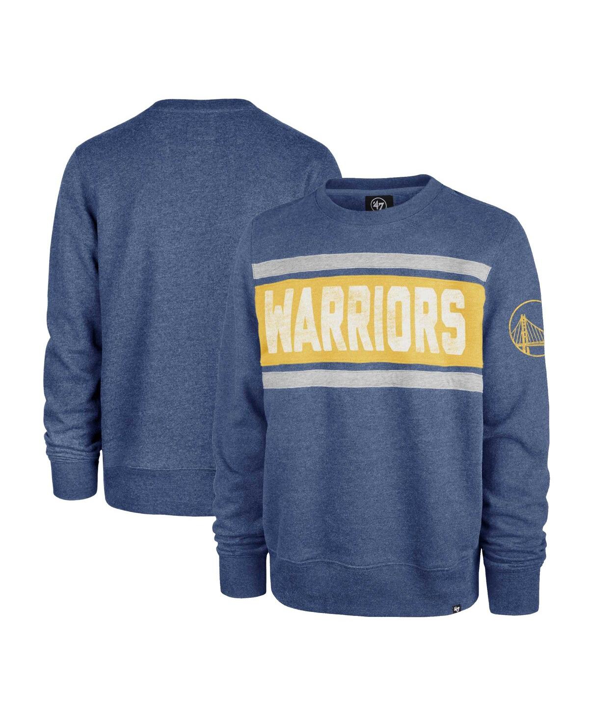 47 Brand Men's ' Heather Royal Golden State Warriors Tribeca Emerson Pullover Sweatshirt