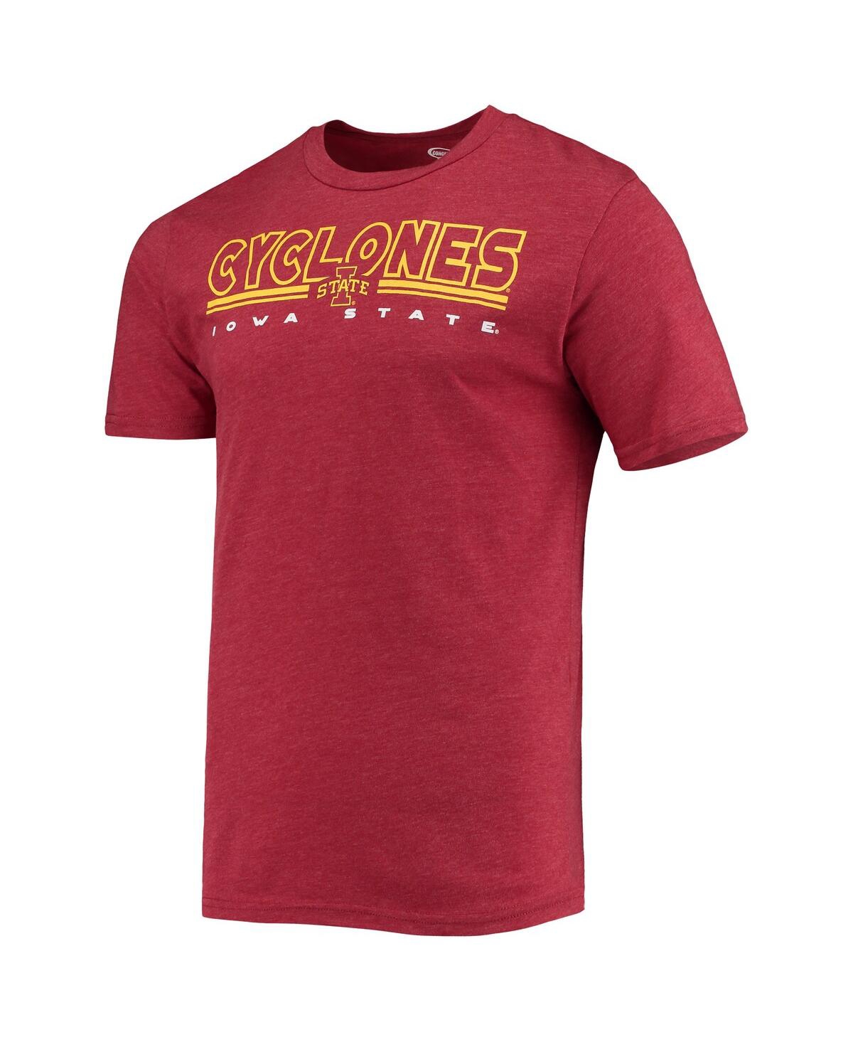 Concepts Sport Men's  Heathered Charcoal, Cardinal Iowa State Cyclones Meter T-shirt And Pants Sleep In Heathered Charcoal,cardinal