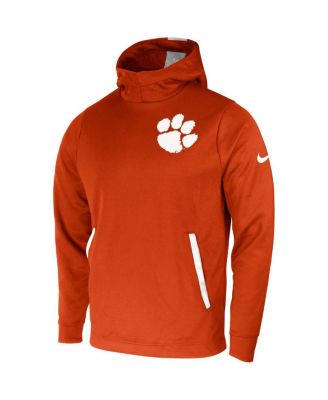 Men's Orange Clemson Tigers 2-Hit Performance Pullover Hoodie