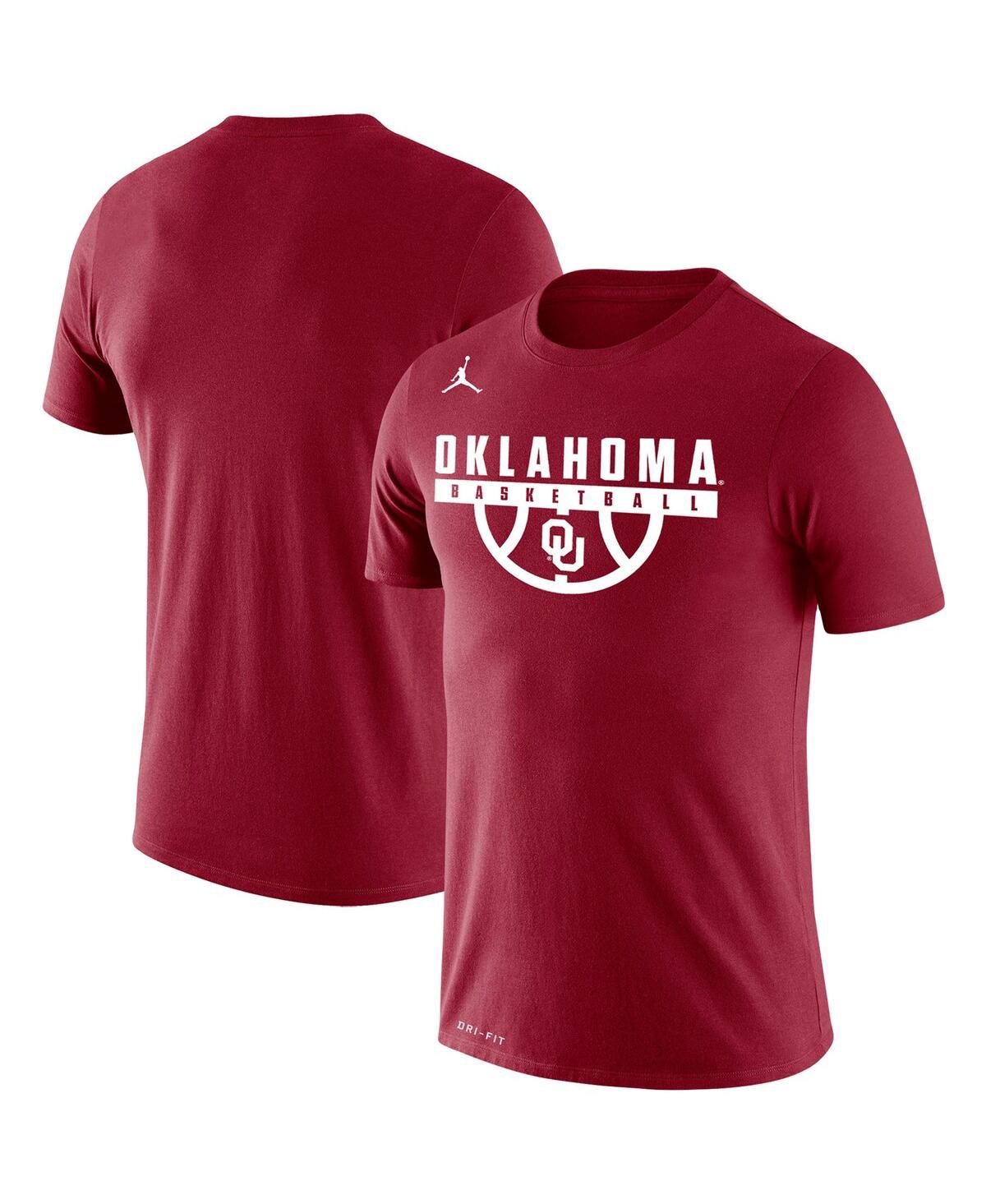 Shop Jordan Men's  Crimson Oklahoma Sooners Basketball Drop Legend Performance T-shirt
