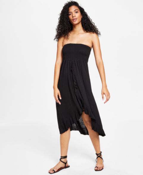 Женское платье Raviya Strapless High-Low Dress Cover-Up, цвет: Чёрный