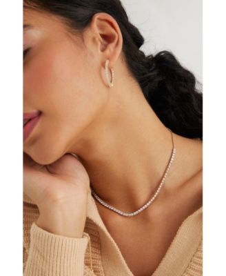 Cubic Zirconia Medium Hoop Earrings, Created for Macy's