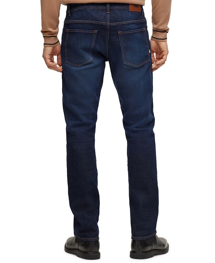 Hugo Boss Men's Slim-Fit Jeans in Super-Soft Dark-Blue Denim - Macy's