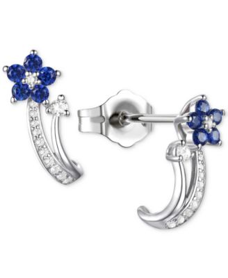 3-Pc. Set Amethyst (1 ct. t.w.) & Lab-Grown White Sapphire (3/8 ct. t.w.) Flower Pendant Necklace, Stud Earrings, & Ring in Sterling Silver (Also in Additional Gemstones)