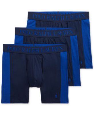 3 Pack Russell Sport Performance Max Intensity Mid Boxer Briefs For Men – Size Medium, Blue, Tagless