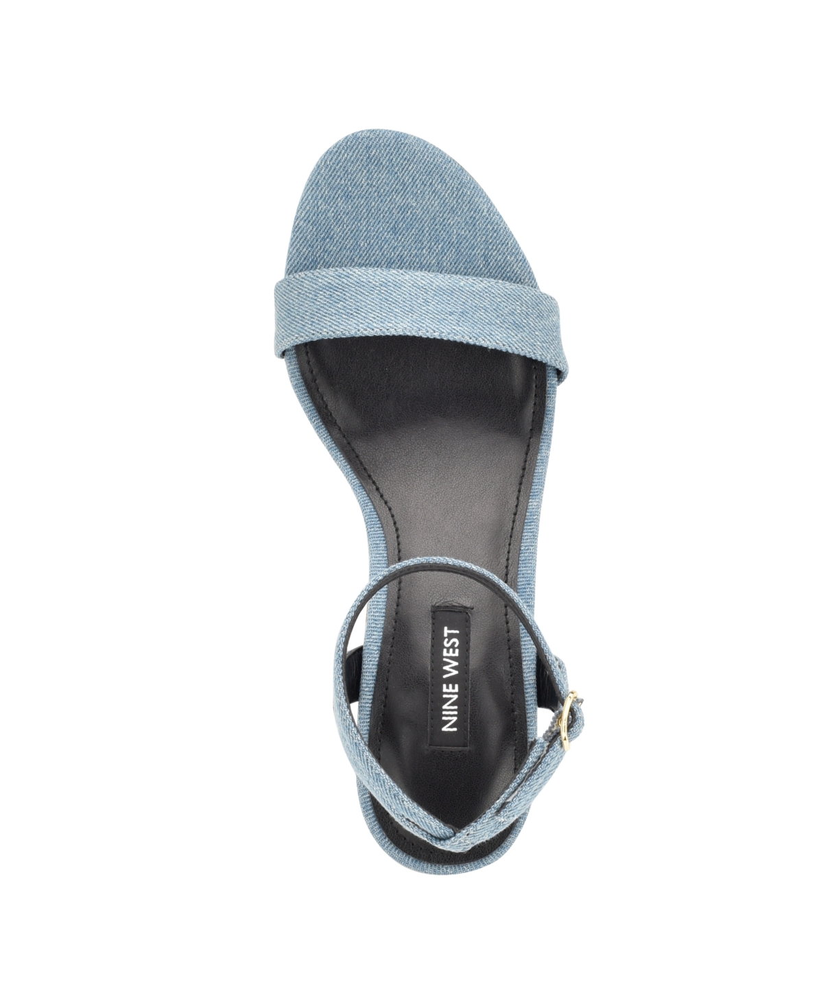 Nine West Anny Ankle Strap Sandal In Blue Denim