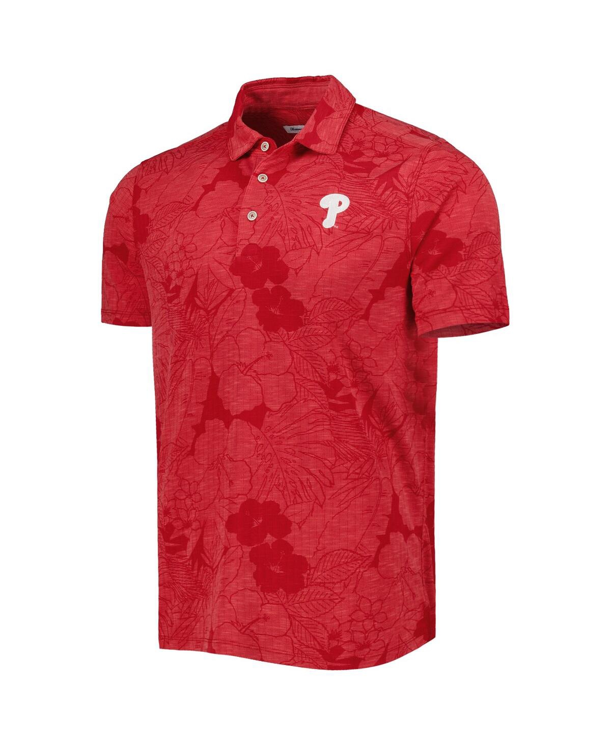 Shop Tommy Bahama Men's  Red Philadelphia Phillies Miramar Blooms Polo Shirt