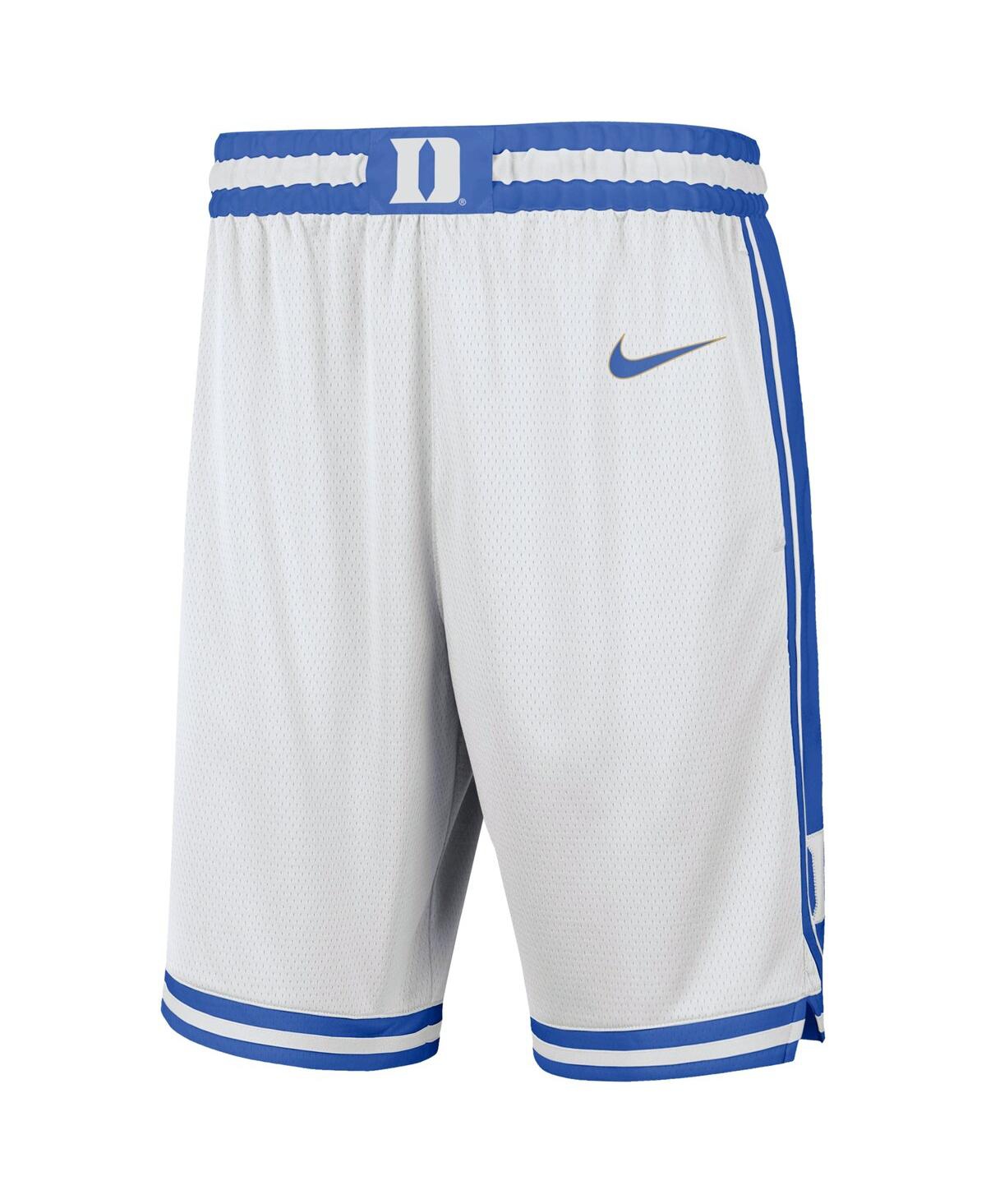 Shop Nike Men's  White Duke Blue Devils Limited Basketball Shorts