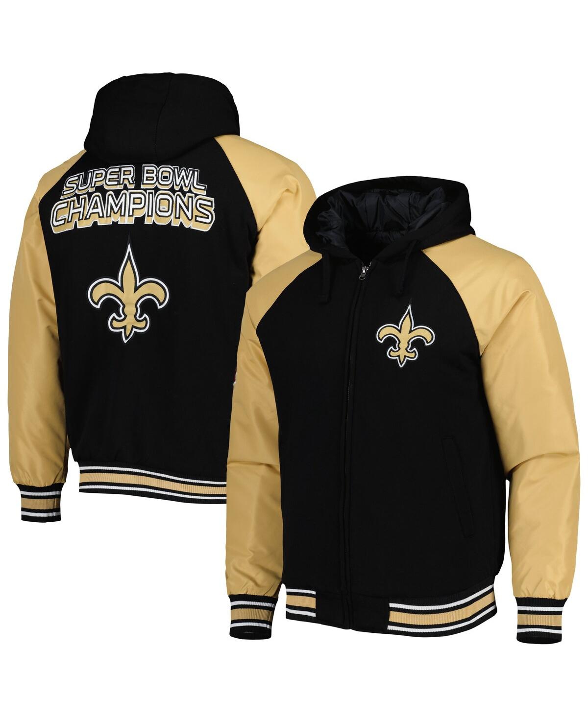 Men's G-iii Sports by Carl Banks Black New Orleans Saints Defender Raglan Full-Zip Hoodie Varsity Jacket - Black