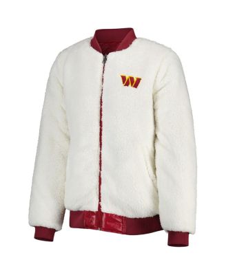 Women's Oatmeal, Burgundy Washington Commanders Switchback Reversible Full-Zip Jacket