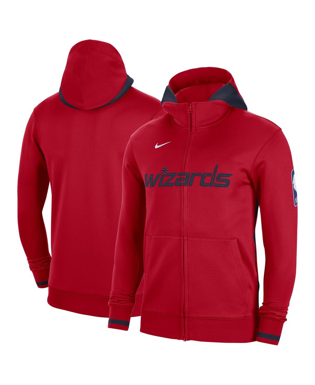 Shop Nike Men's  Red Washington Wizards Authentic Showtime Performance Full-zip Hoodie