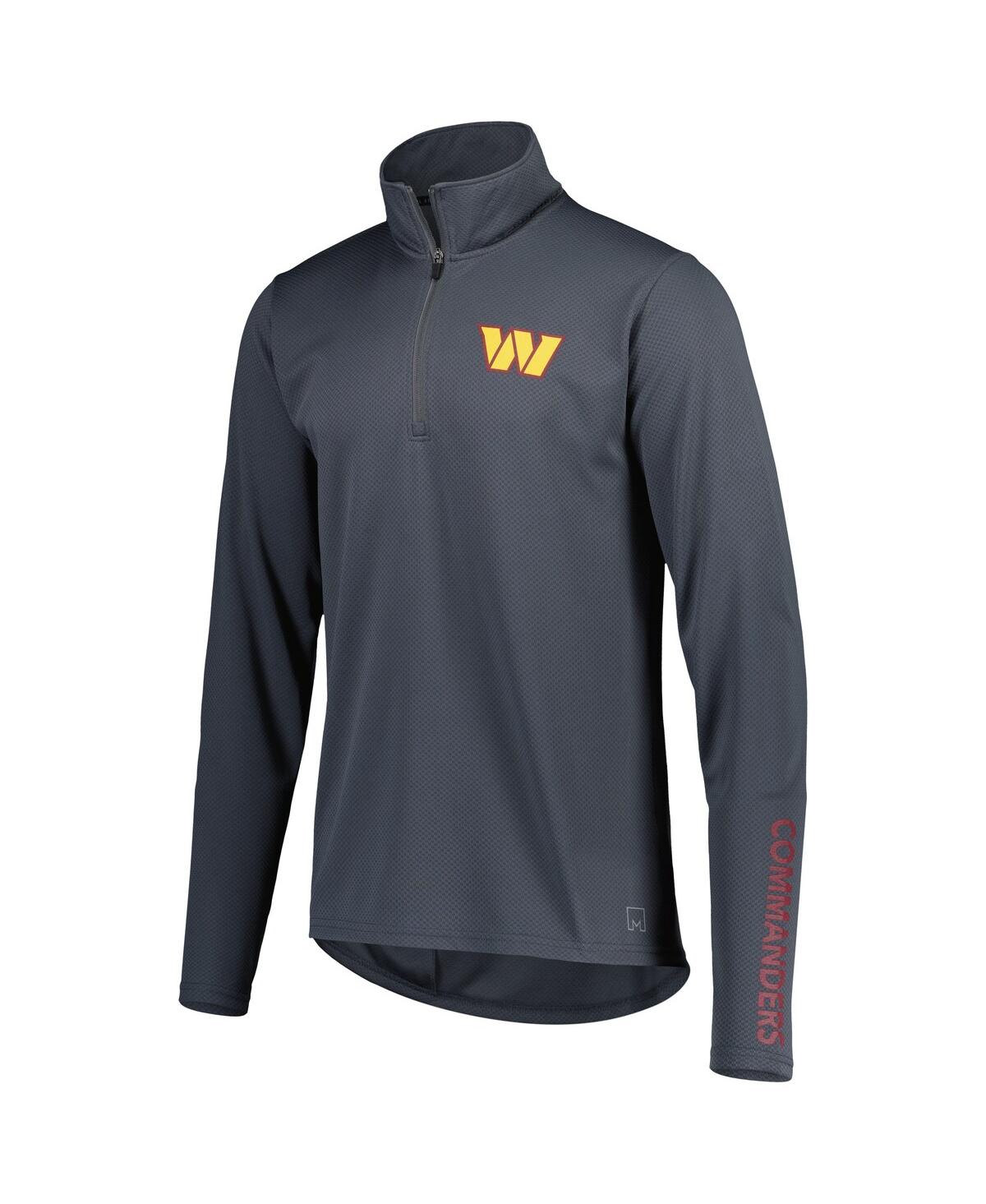 Shop Msx By Michael Strahan Men's  Charcoal Washington Commanders Half-zip Hoodie