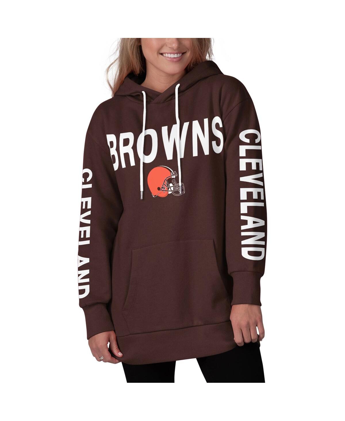 Shop G-iii 4her By Carl Banks Women's  Brown Cleveland Browns Extra Point Pullover Hoodie