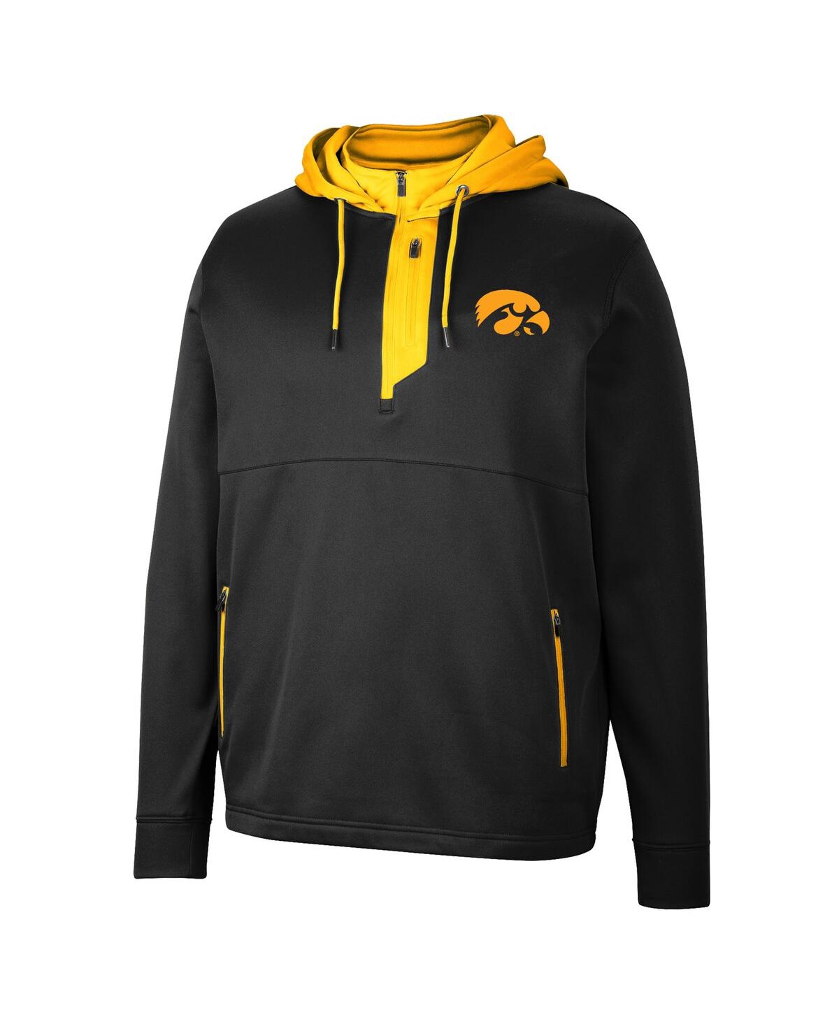 Shop Colosseum Men's  Black Iowa Hawkeyes Luge 3.0 Quarter-zip Hoodie