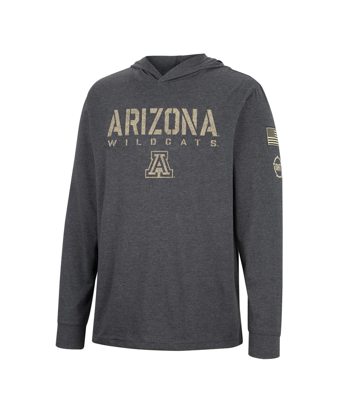 Colosseum Charcoal Arizona Wildcats Team Oht Military Appreciation Hoodie Long Sleeve T-shirt In Charcoal