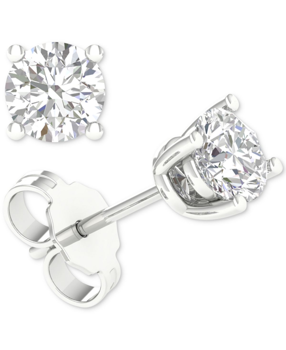 Macy's Diamond Solitaire Stud Earrings (5/8 Ct. T.w.) In 14k Gold In White Gold