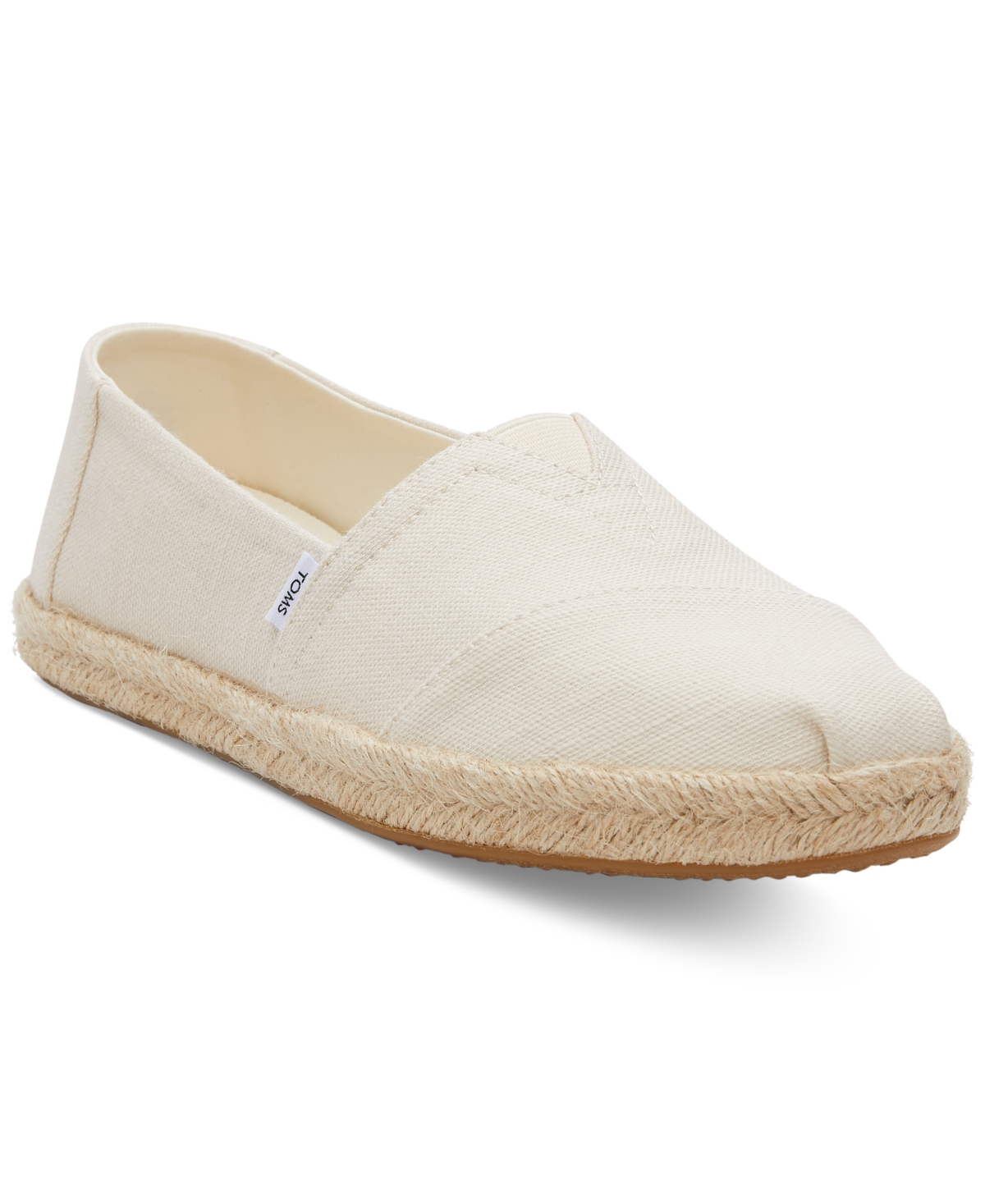 Shop Toms Women's Alpargata Rope Slip-on Flats In Natural Recycled Cotton Slubby Woven