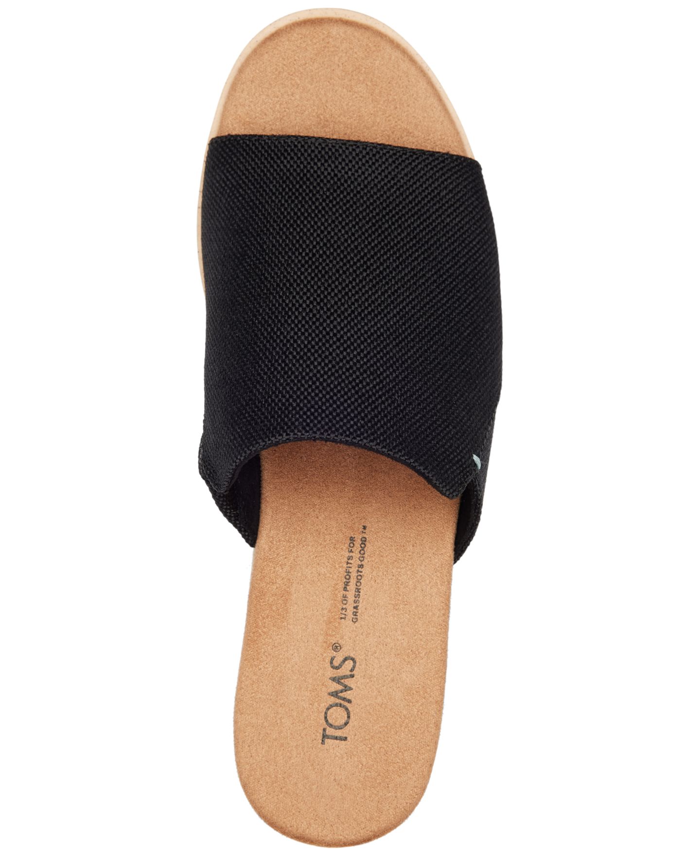 Женские сандалии TOMS Diana Wedge, цвет: Чёрный холщовый — фото 4