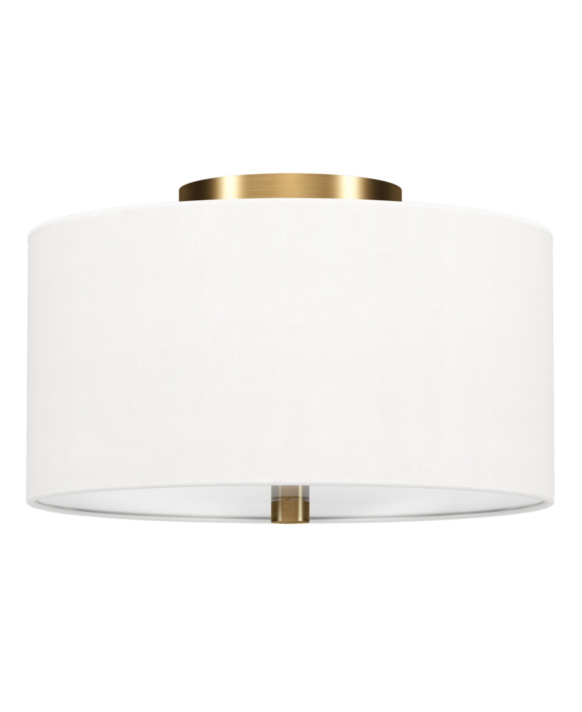 Hudson & Canal Ellis 12" Flush Mount With Fabric Shade In Brass