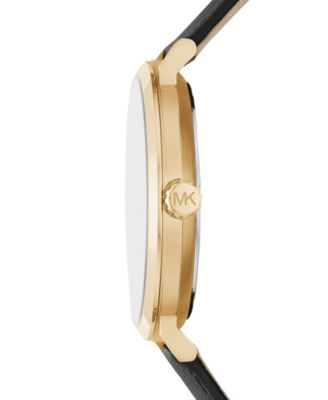 Michael Kors Men's Irving Three-Hand Black Leather Watch 42mm Macy's