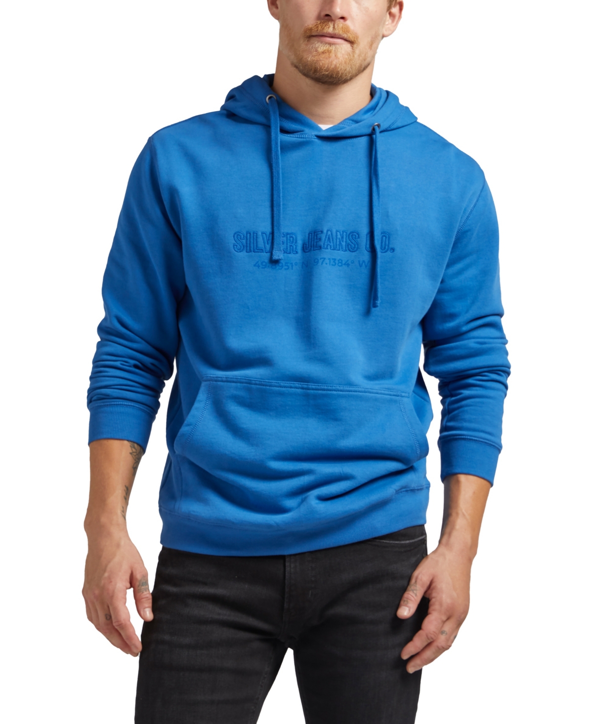 Silver Jeans Co. Men's Logo Hoodie Sweatshirt In Blue