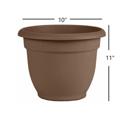Ariana Planter with Self-Watering Grid, Chocolate - 10 inches