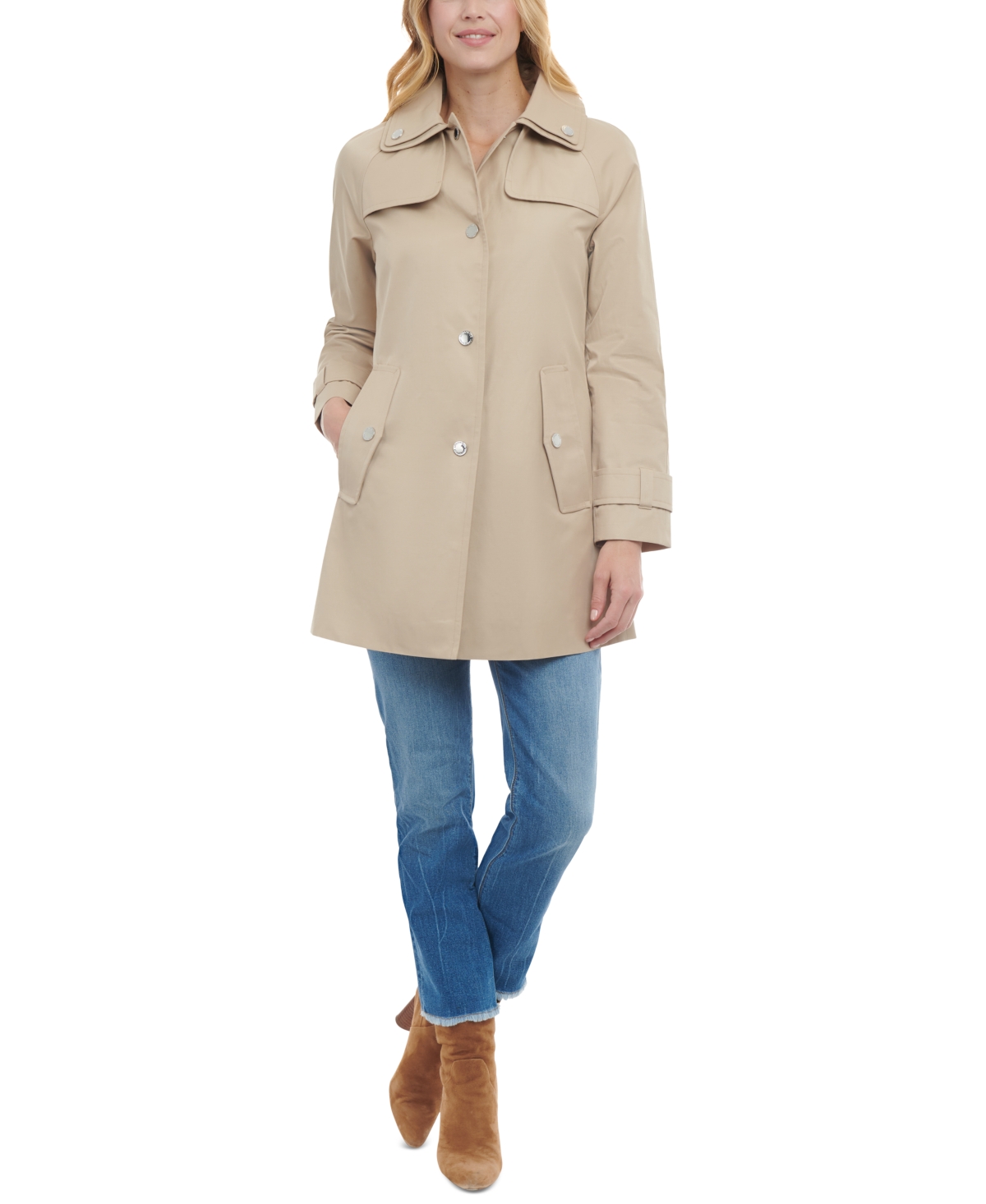 Single breasted hot sale womens raincoat