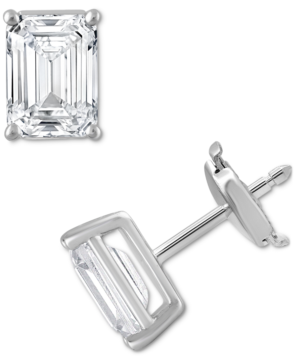 Badgley Mischka Certified Lab Grown Diamond Emerald-cut Stud Earrings (5 Ct. T.w.) In 14k Gold In White Gold