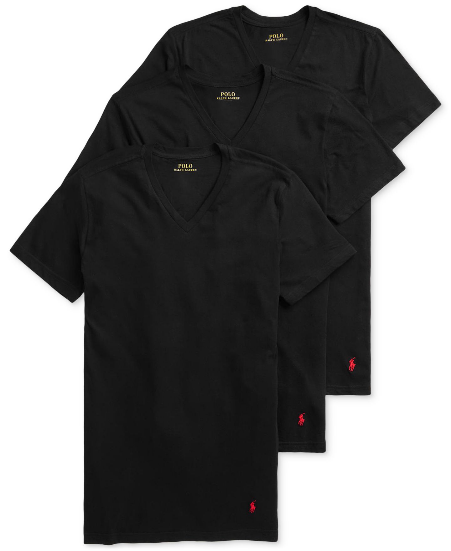 Бельё Undershirts для мужчин, 3 шт. — Polo Ralph Lauren, цвет: Чёрный — фото 1