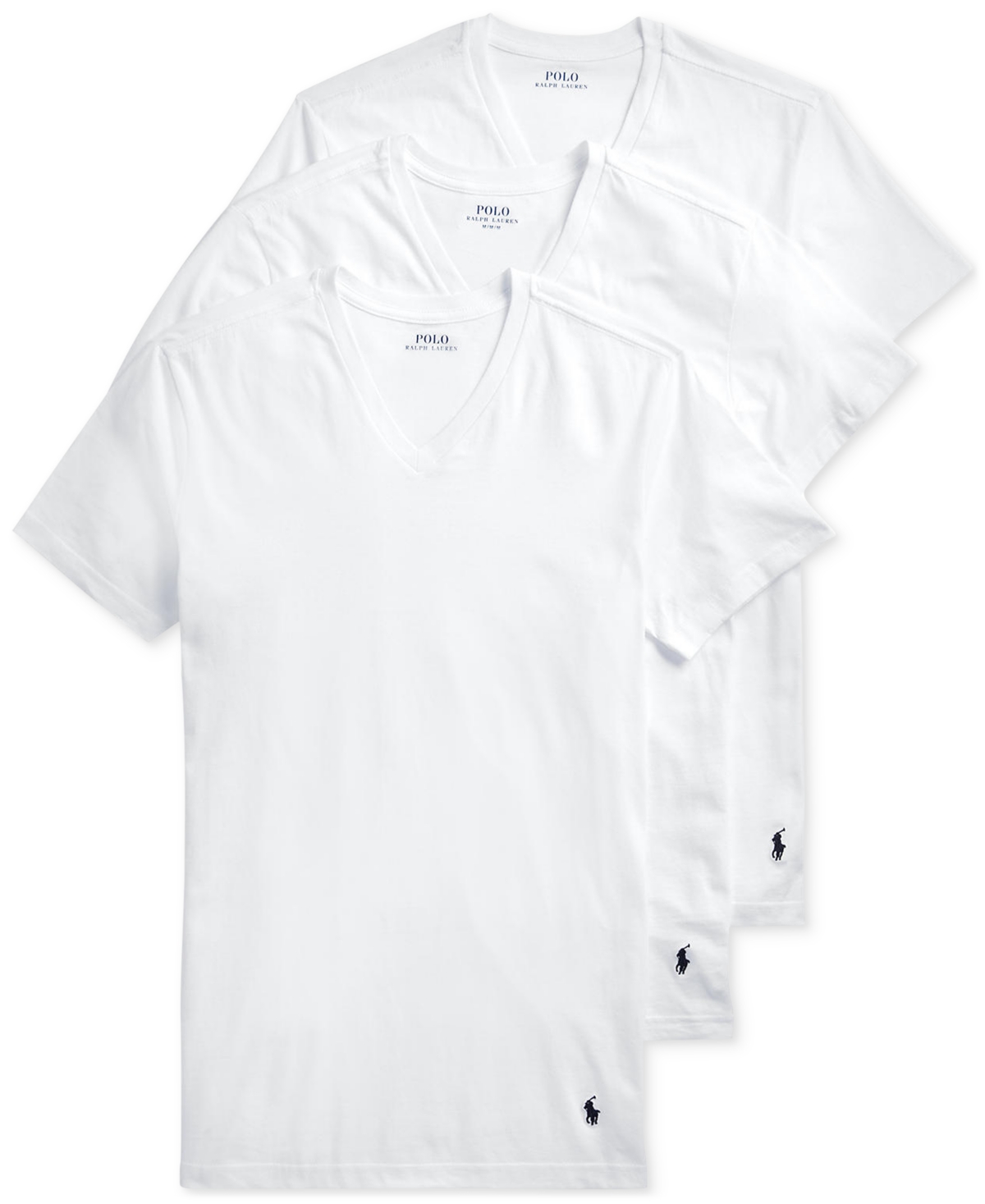 Polo Ralph Lauren Men's Slim Fit V-neck Undershirt, 3-pack In White
