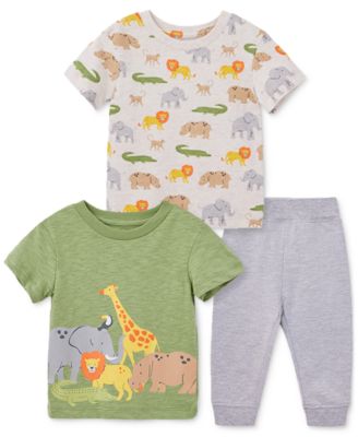 Little Me - Baby Boys 3-Pc. Safari Two T-Shirts & Jogger Pants Set