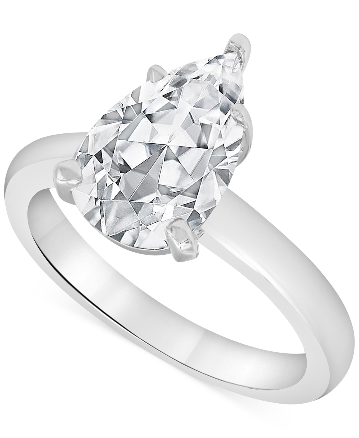 Badgley Mischka Certified Lab Grown Diamond Pear Solitaire Engagement Ring (4 Ct. T.w.) In 14k Gold In White Gold