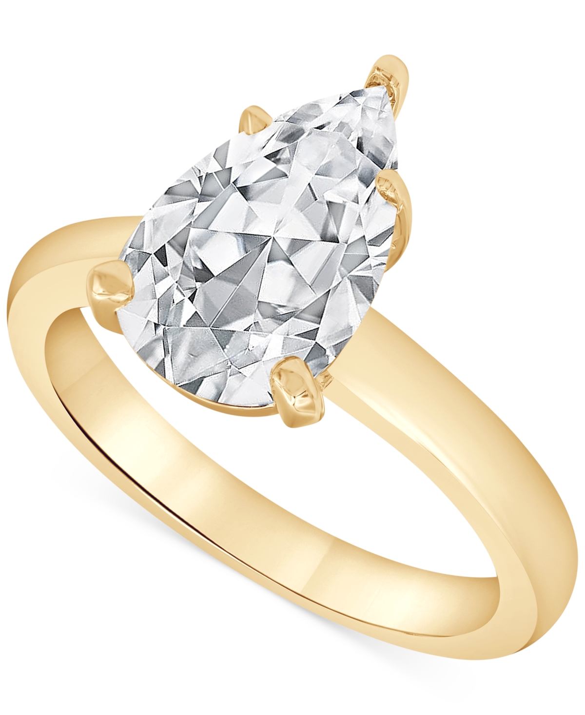 Certified Lab Grown Diamond Pear Solitaire Engagement Ring (4 ct. t.w.) in 14k Gold - Yellow Gold