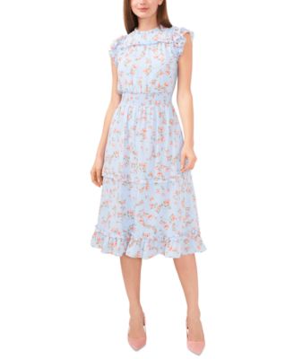 NEW CeCe Women's Floral deals Print Smocked-Waist Midi Dress MWT Size XS