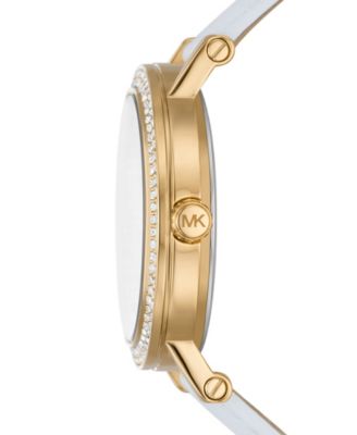 Women's Corey Three-Hand White Leather Watch 38mm