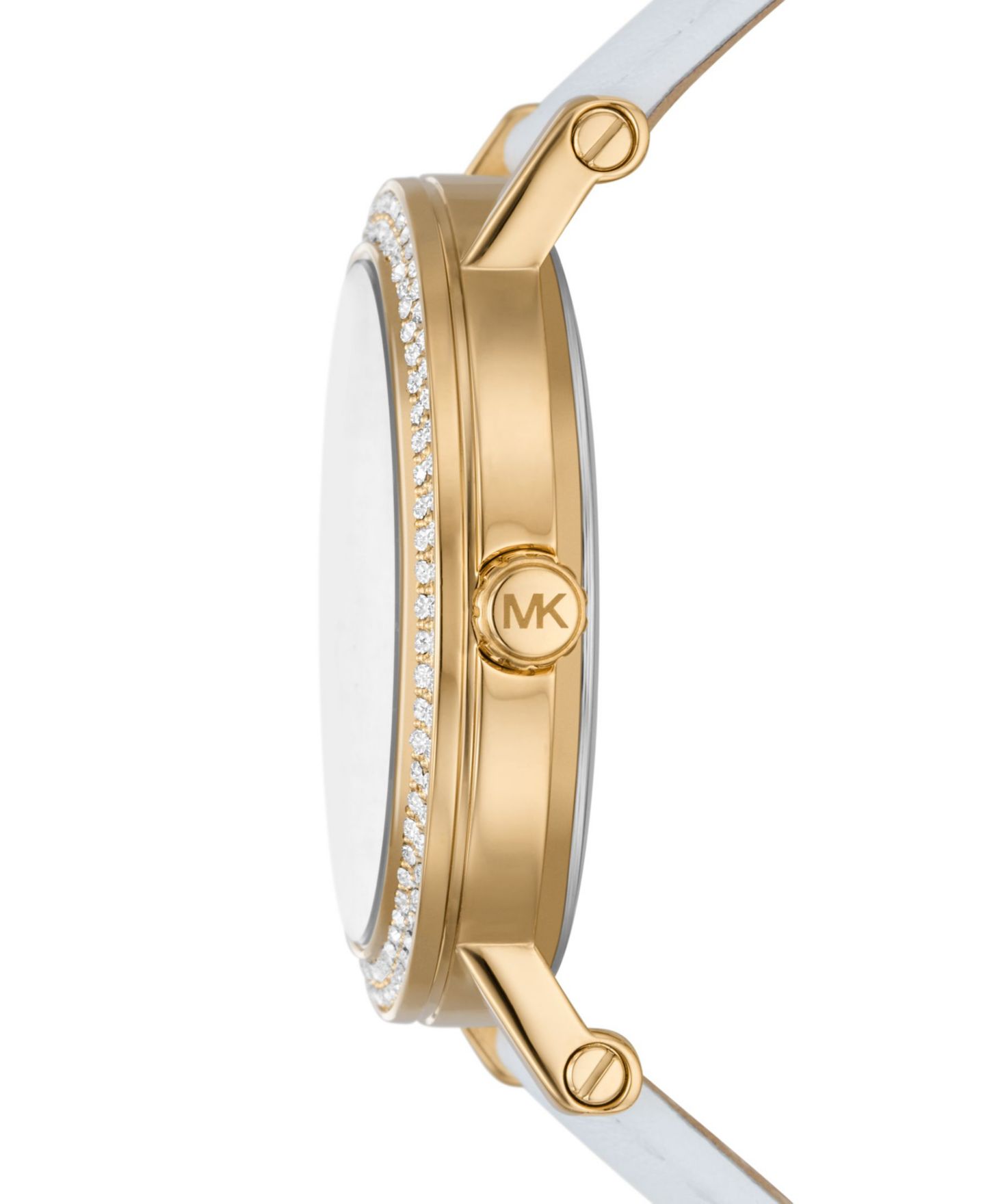 Женские часы Michael Kors Corey Three-Hand White Leather Watch 38mm — фото 2