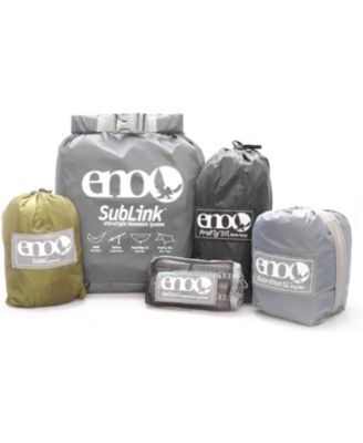 SubLink Hammock System - Includes Sub6 Hammock, Helios Suspension System, Guardian SL Bug Net, and ProFly Sil Rain Tarp - Set of Lightweight Hammock Essentials for Camping, or Hiking - Grey/Lichen