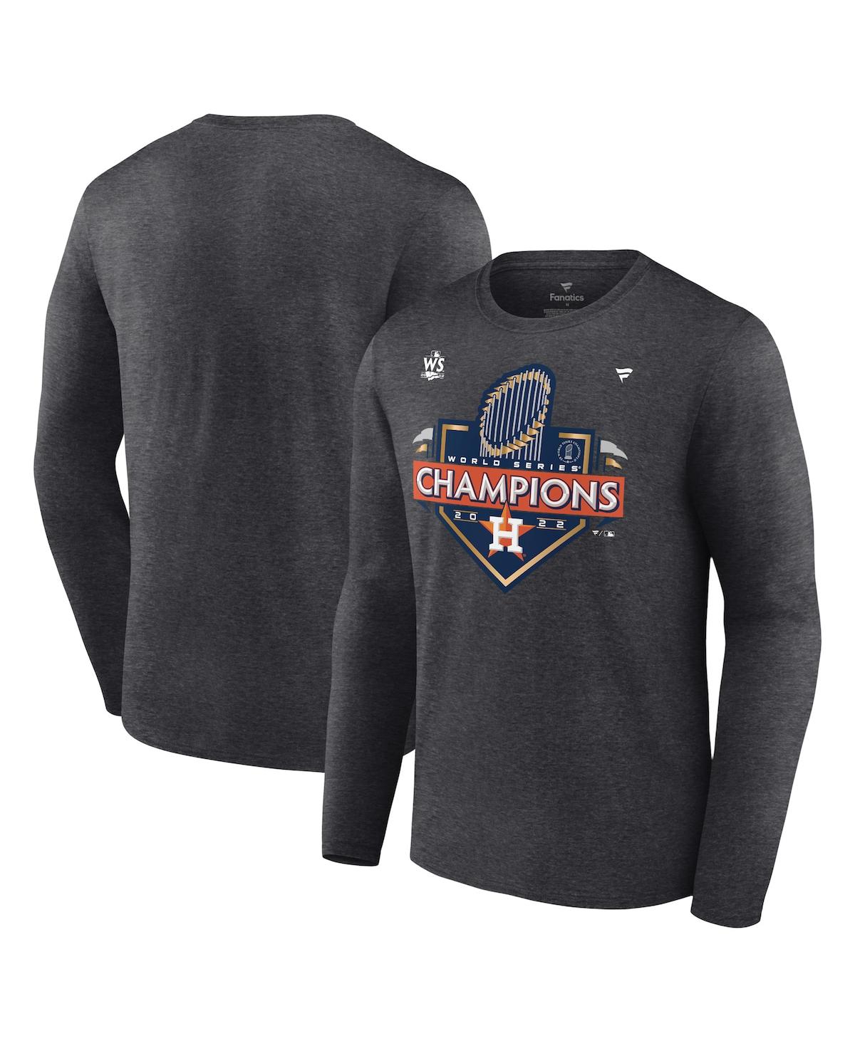 Men's FanaticsHouston Astros 2022 World Series Champions Locker Room Big and Tall Long Sleeve T-shirt - Heather Charcoal