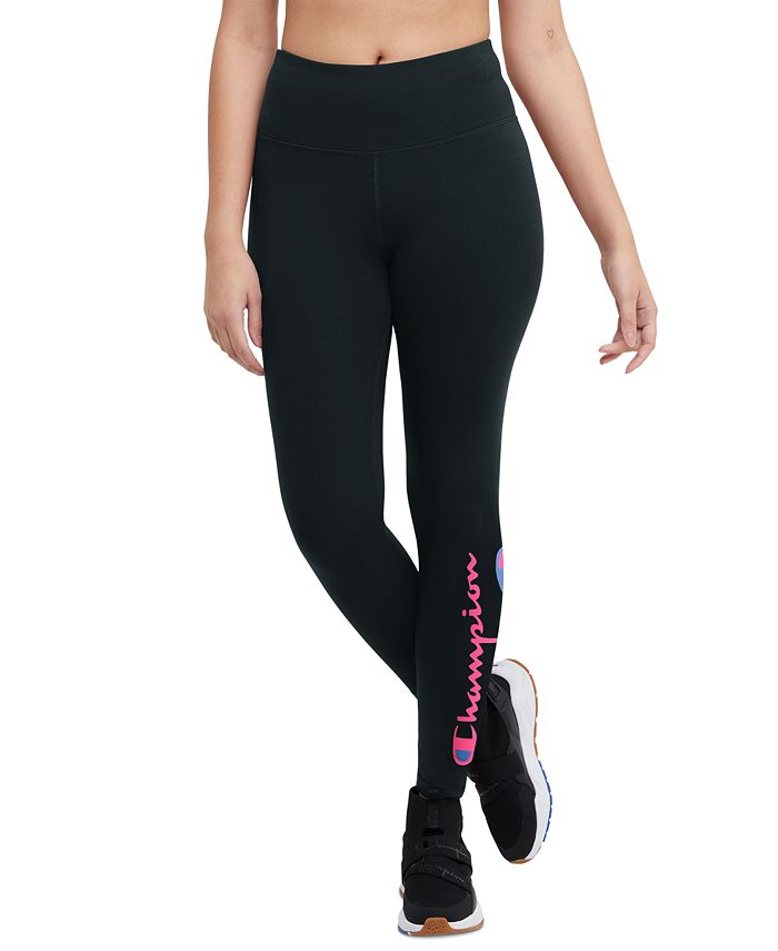 Champion Women's Authentic Women's Leggings, Authentic Graphic Tights,  Moisture-Wicking, 25