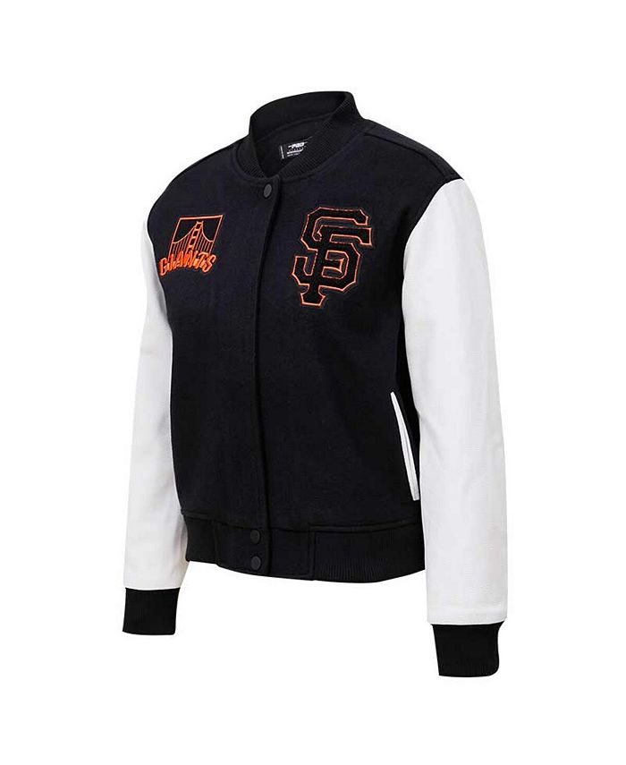 Men's Pro Standard Black/White San Francisco Giants Varsity Logo Full-Zip Jacket