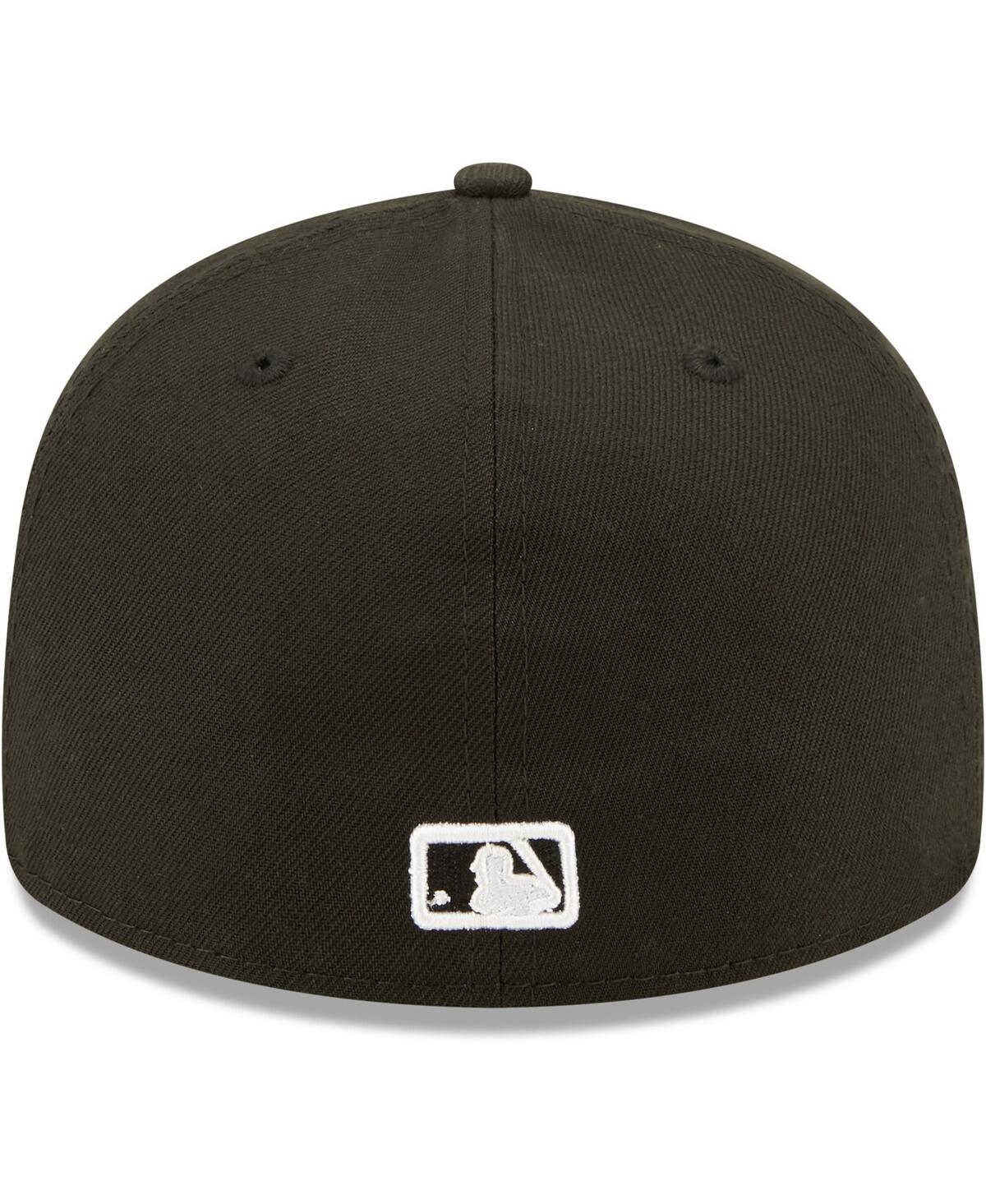 New Era Men's  Chicago White Sox Black, White Low Profile 59fifty Fitted Hat In Black