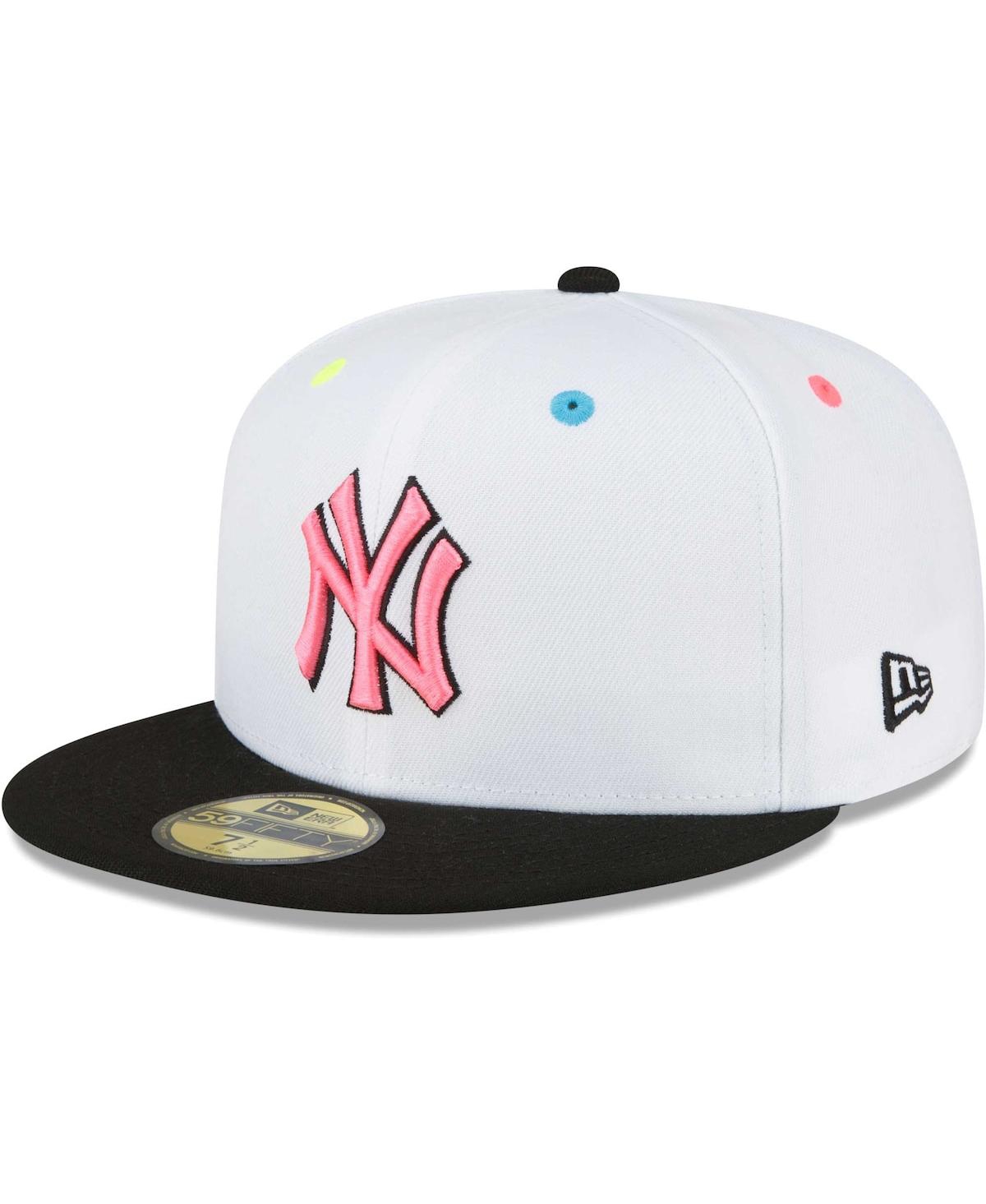 New Era White New York Yankees Neon Eye 59fifty Fitted Hat In White