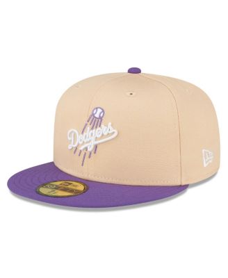 Men's Peach, Purple Los Angeles Dodgers 1988 World Series Side Patch 59FIFTY Fitted Hat