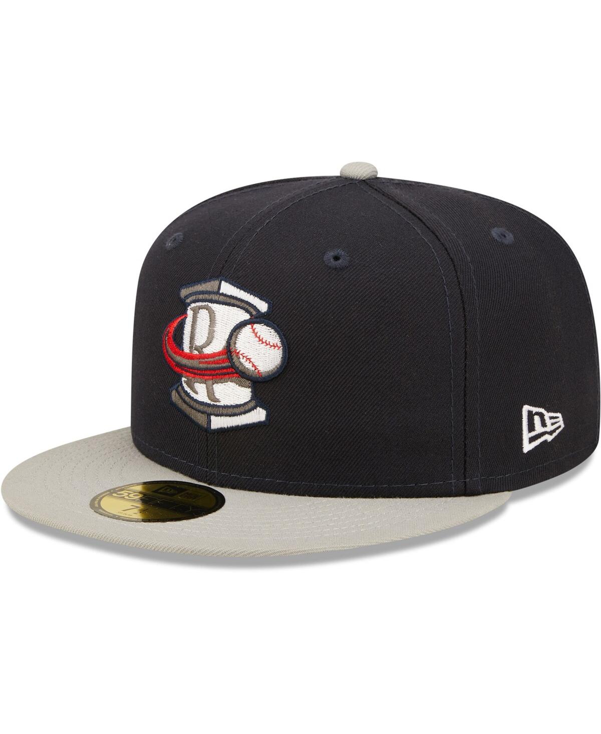 Men's New EraRome Braves Authentic Collection Road 59FIFTY Fitted Hat - Navy