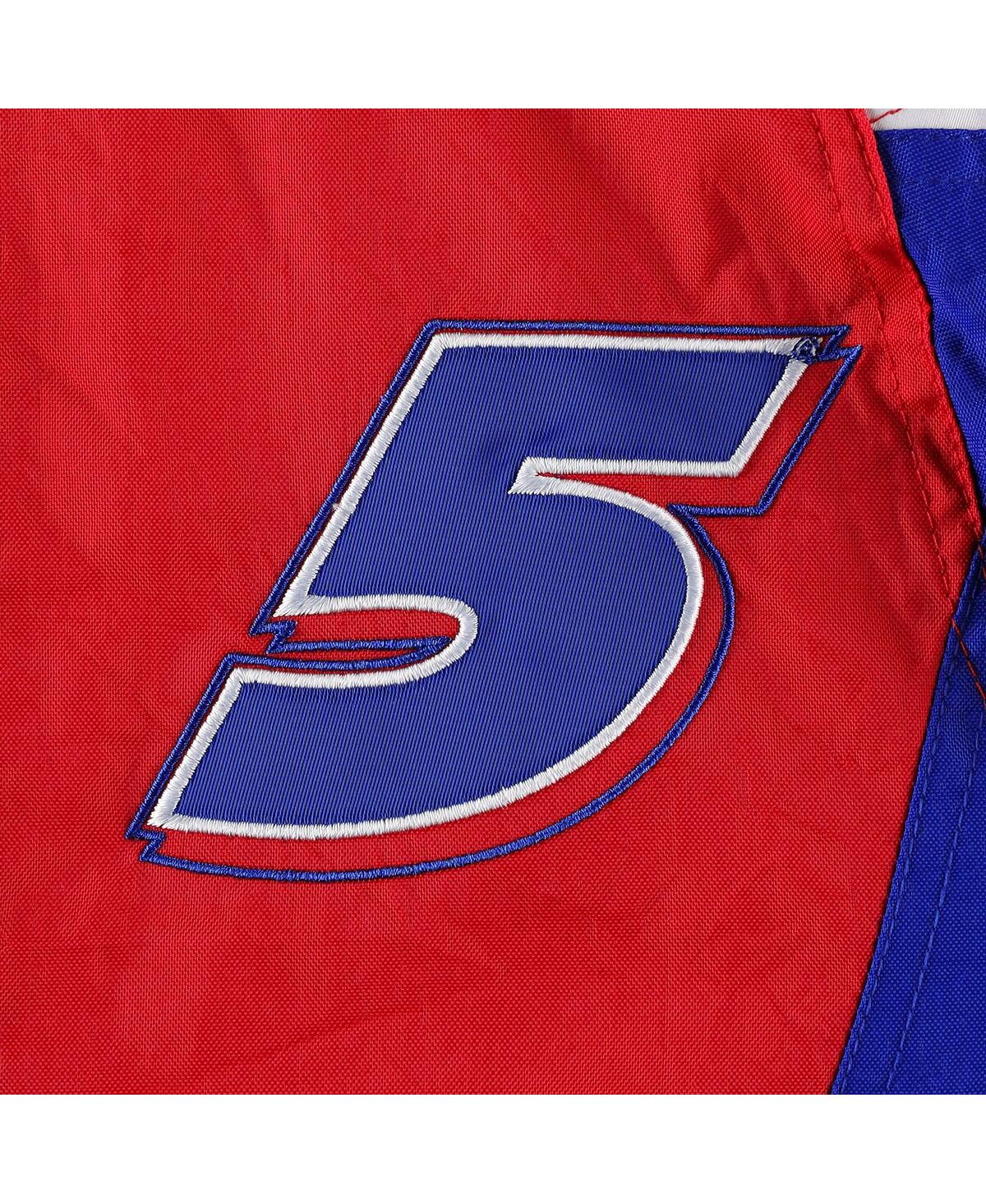 Starter Men's  Royal, Red Kyle Larson The Body Check Half-snap Pullover Jacket In Royal,red