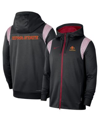 Men's Black Iowa State Cyclones Sideline Performance Full-Zip Hoodie